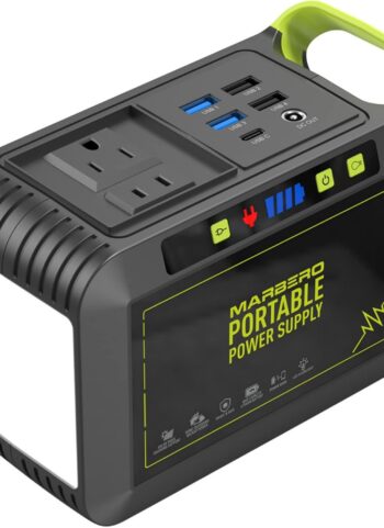 MARBERO Portable Power Station 88Wh Camping Lithium Battery Solar Generator Fast Charging with AC Outlet 120W Peak Power Bank(Solar Panel Optional) for Home Backup Outdoor Emergency RV Van Hunting